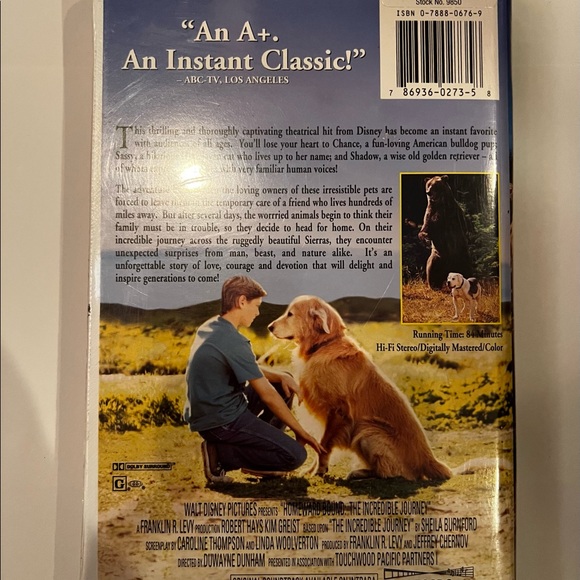 1993 Disney Homeward Bound VHS Tape - Picture 3 of 3